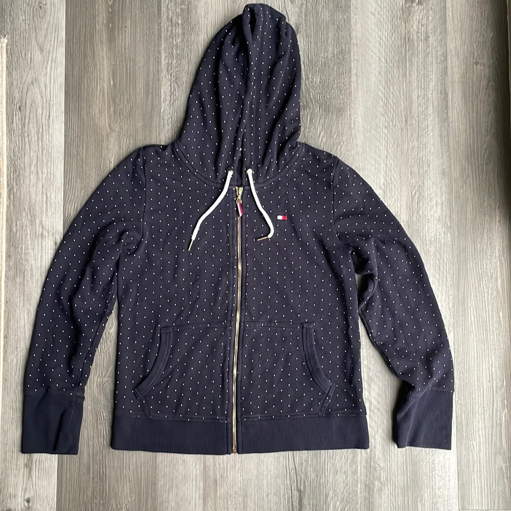 Tommy Hilfiger Small Blue Sweater with White polka dots